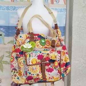NWT Lily Bloom Spring Showers Fiona Weekender